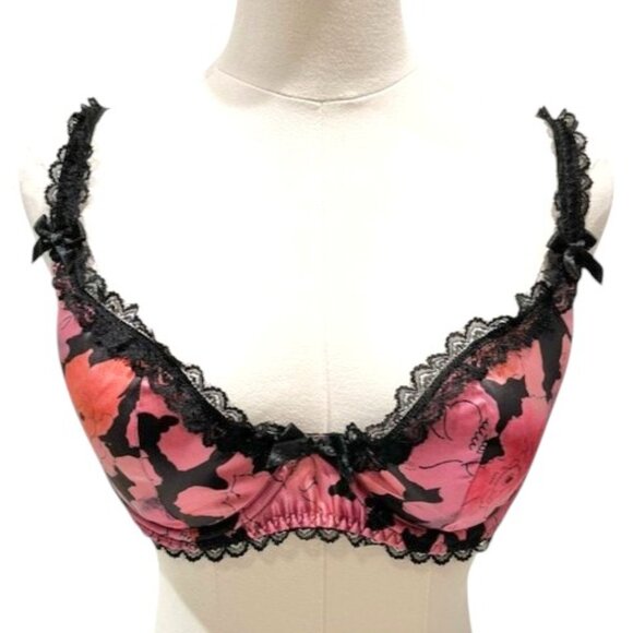 Agent Provocateur SET June Floral Silk BRA 36DD BRIEF Large NWT - Picture 6 of 17